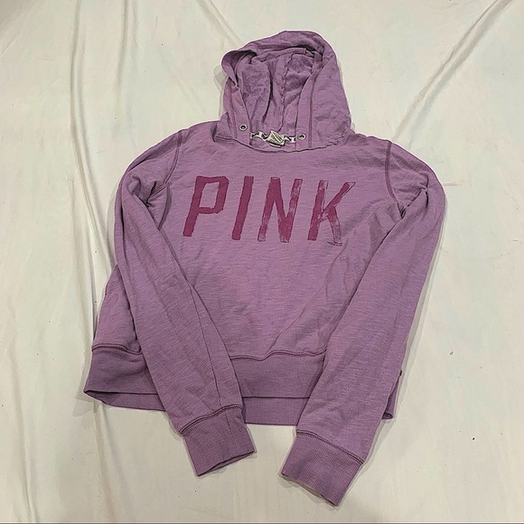 PINK Victoria's Secret Other - PINK Victoria's Secret Girl's Purple Long Sleeve Pullover Hoodie Size Medium